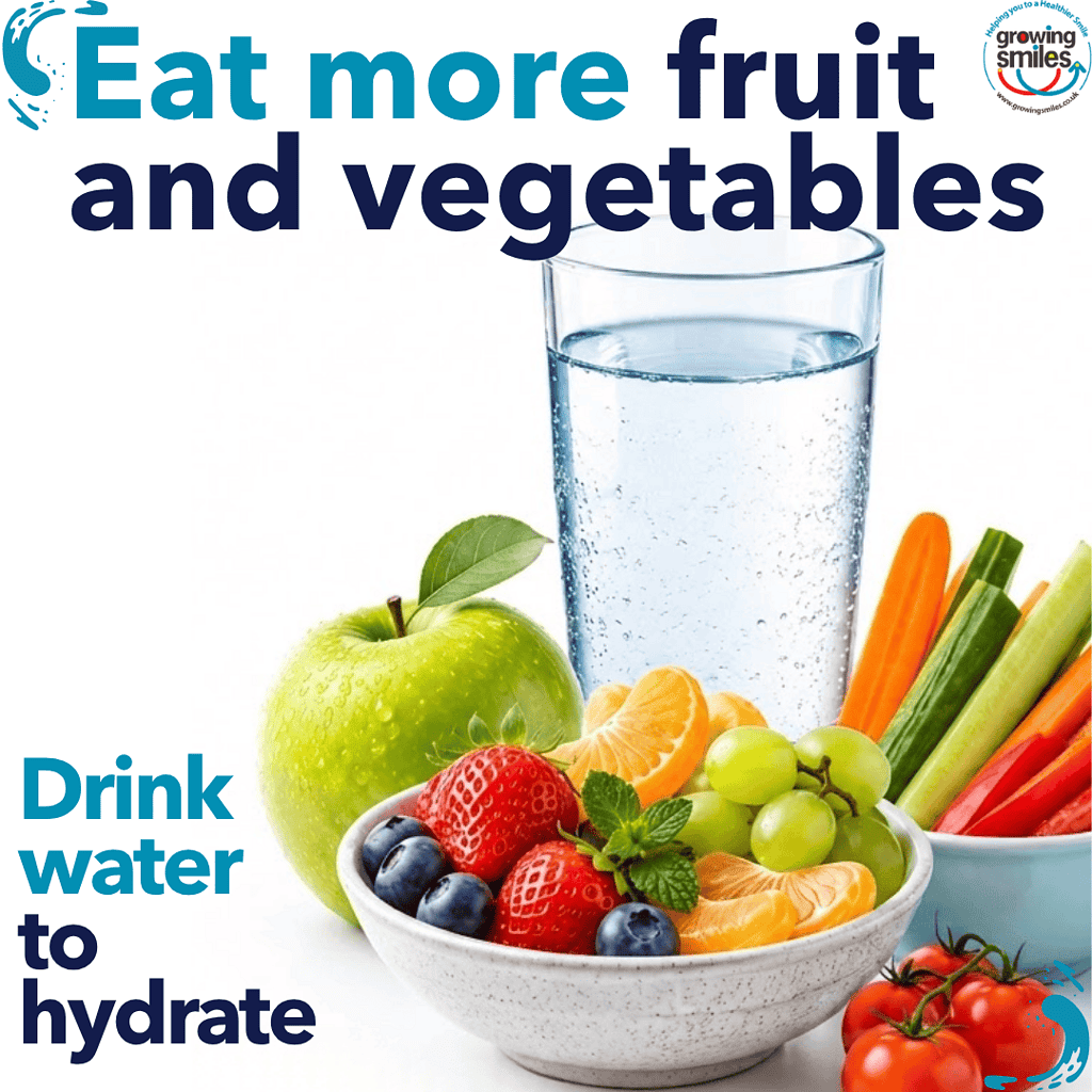 Fruit and vegetables contain micro nutrients key for oral and overall health and wellbeing.