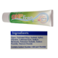 ohp free 1450ppmF toothpaste on a white background with ingredients list