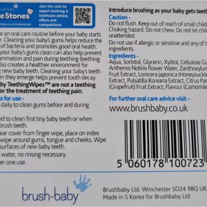 Teething wipes with xylitol