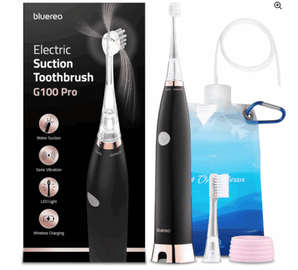 Sonic suction toothbrush for home use