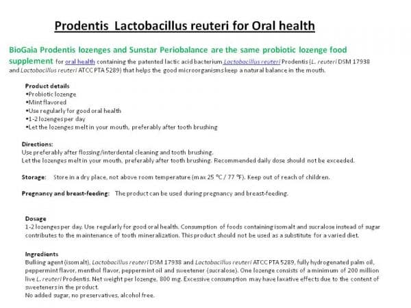 Prodentis info