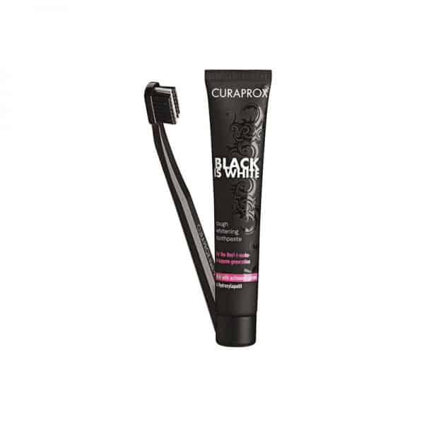 Black is White Curaprox Ultra soft Toothbrush and Toothpaste