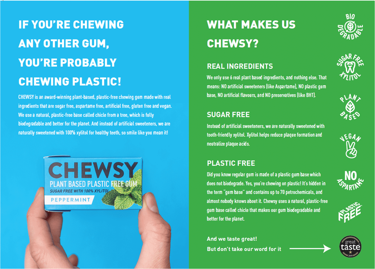 Should plastic gum base be replaced with a plant-based alternative