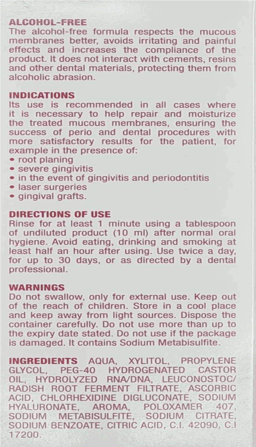 Perisol Rinse Perio Pro ADS Oral Rinse by Curasept | Sore Mouth | Gums