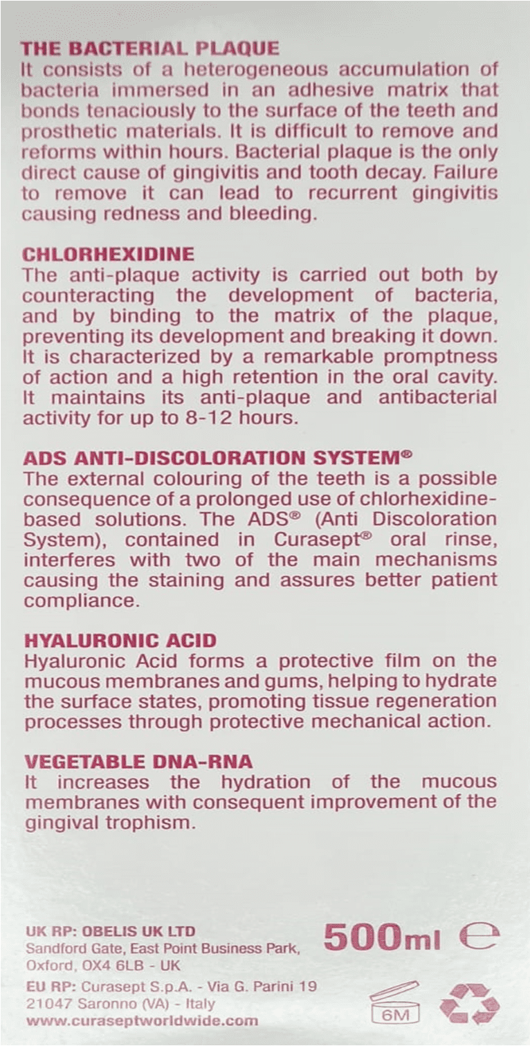 Perisol Rinse Perio Pro ADS Oral Rinse by Curasept | Sore Mouth | Gums