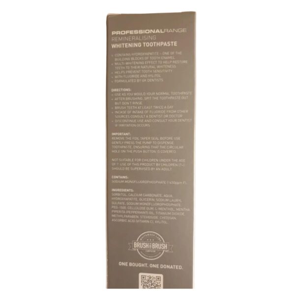 ingredients list for whitewash remineralising toothpaste