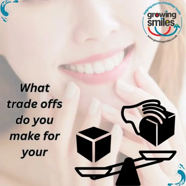 Every day we make trade-offs. Life is busy. We make choices. It's not always easy to get the balance between what we SHOULD do and what we actually do. That's assuming we know what the SHOULD do is. When it comes to your oral health,  trade-offs can make a big difference. Let's talk about trade offs. Join oral health coach LeighGS for Talking Teeth Thursday. 7pm Live Facebook/growingsmilesukgrowingmsiles.co.uk#talkingteeththursday #oralhealthtradeoffs #lifebalance #balanceforhealthandwelbeing