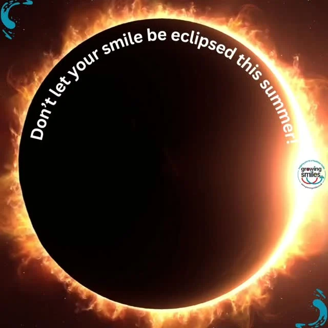 ☀️ Don’t let your smile be eclipsed this summer! 😁Holidays,  working outdoors, days out, late nights, a change of routine plus the heat, can all take a toll on your smile.Don't let oral health take a back seat.🎙️ Join Oral Health Coach LeighGS for an early kick-off to Talking Teeth Thursday tomorrow... 8.45/9am. Turn on notifications FB growingsmilesuk Leigh will be online to answer any oral health questions, share practical tips and help you make smile-friendly choices — wherever your summer takes you.Got a question? Wondering if that summer habit is helping or harming your smile? ☀️🦷Ask LeighGS!💬 Drop your question below or join us from 9am.Eat well. Clean well. Be well.GrowingSmiles.co.uk — Helping you, help yourself have a healthier smile for life.#TalkingTeethThursday #eclipse #OralHealth #HealthySmile #SummerSmile OralHealthCoach